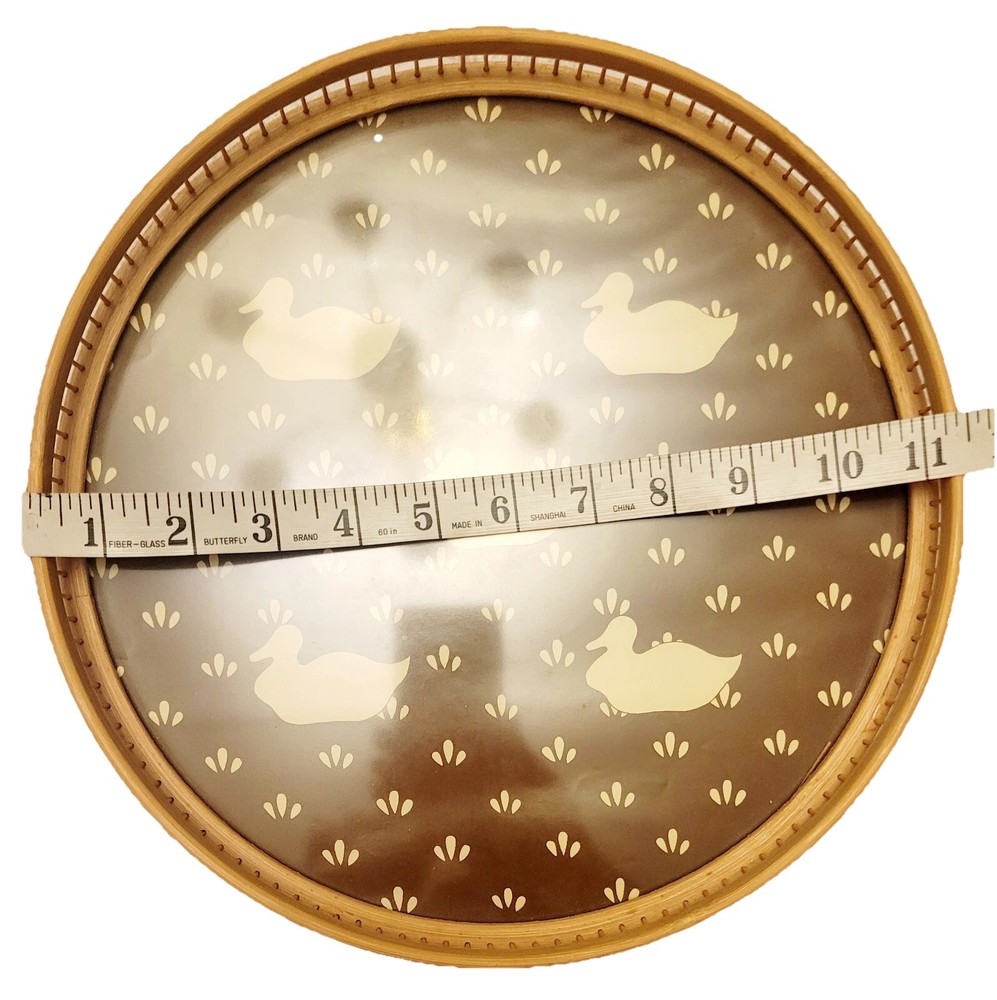 Bamboo Duck Tray With 6 Coasters