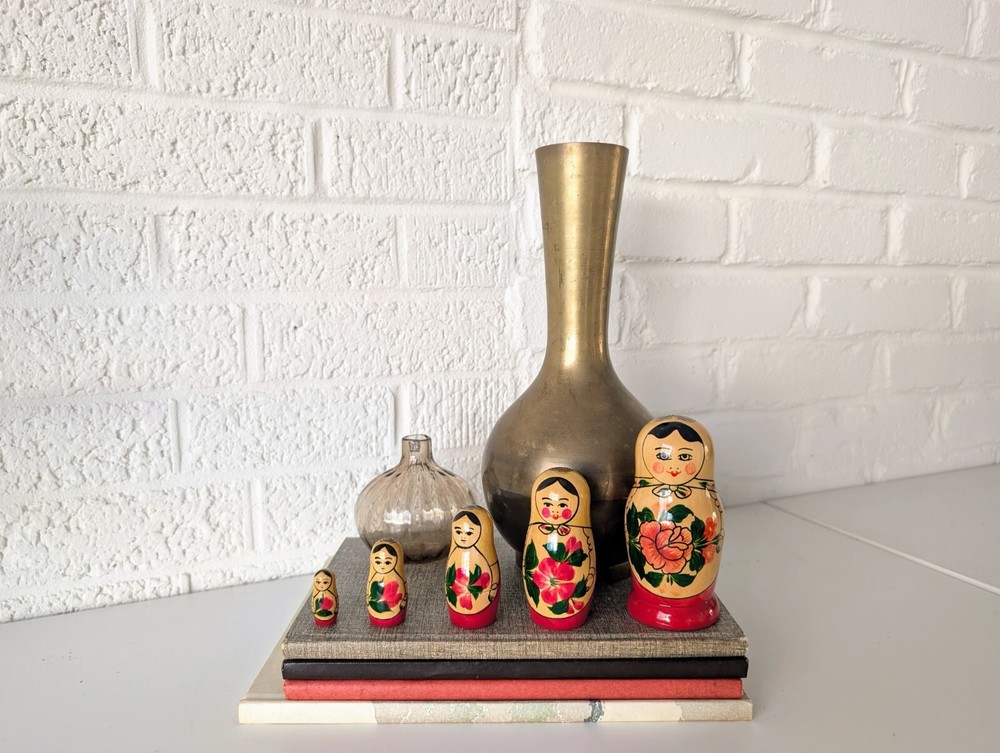 Vintage Nesting Dolls | Floral Matryoshka | Stacking Dolls