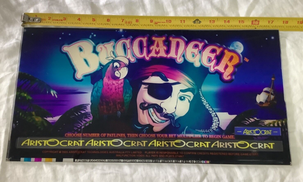 Slot Machine Plastic Insert Face Plate Buccaneer Pirate