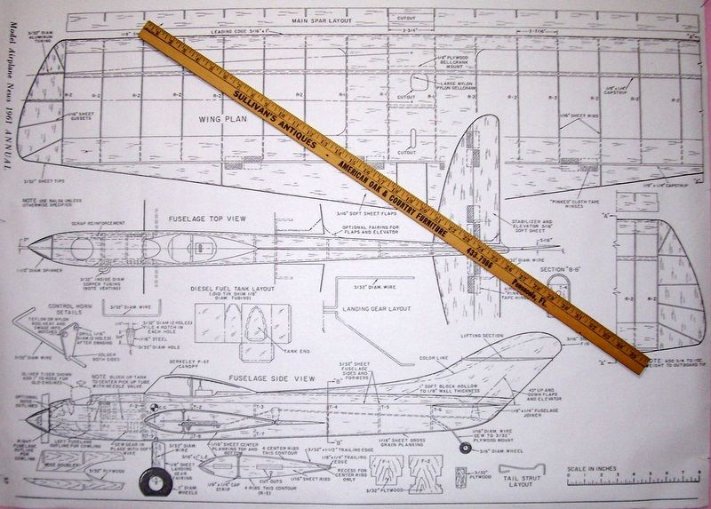 Two Aldrich PEACEMAKER PLANS + CONSTRUCTION ARTICLE for UC Stunt Model Airplane