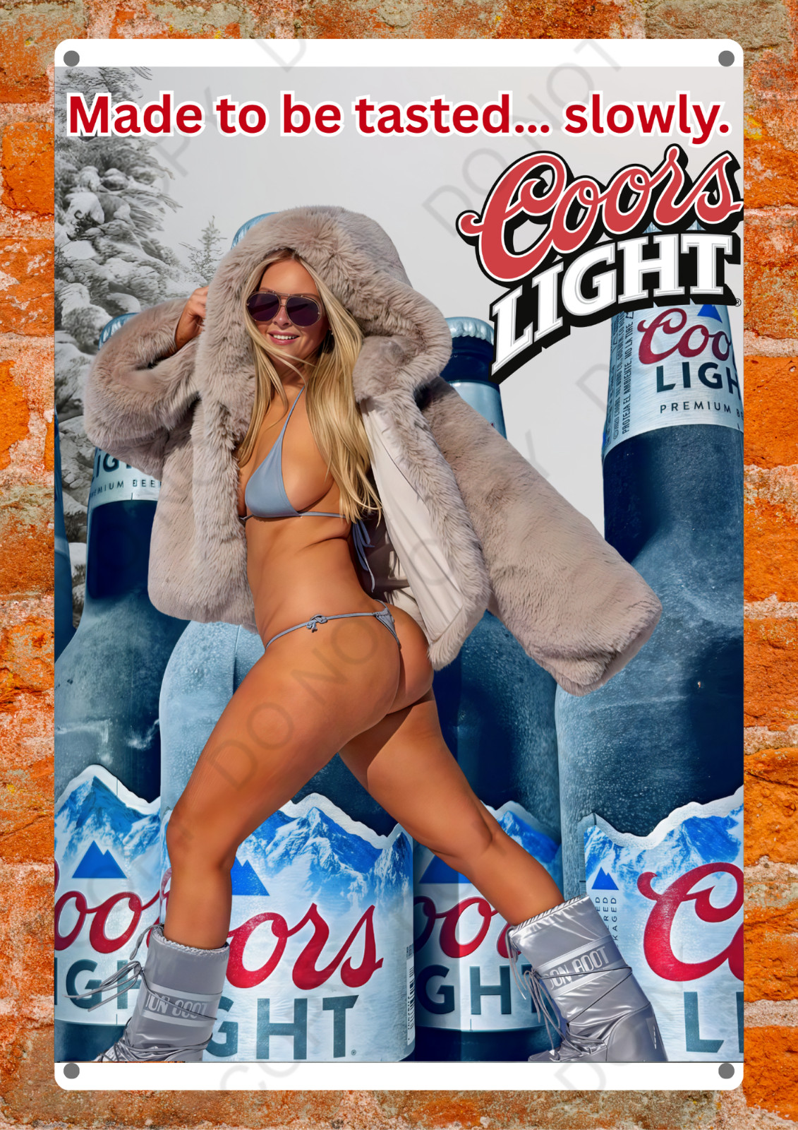 Coors Banquet Rodeo Pamela Anderson Metal Sign Cowgirl Bar Man Cave Decor Read D