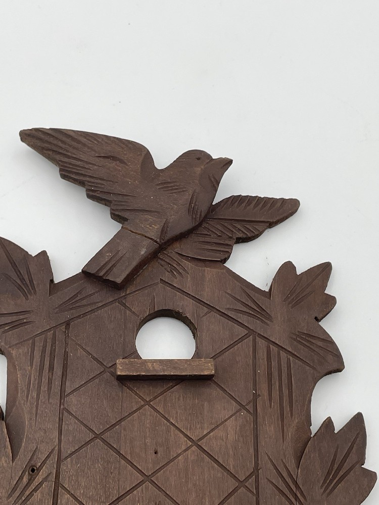Vintage Cuckoo Clock Front Panel Trim Bird Leaves Small Unique C7