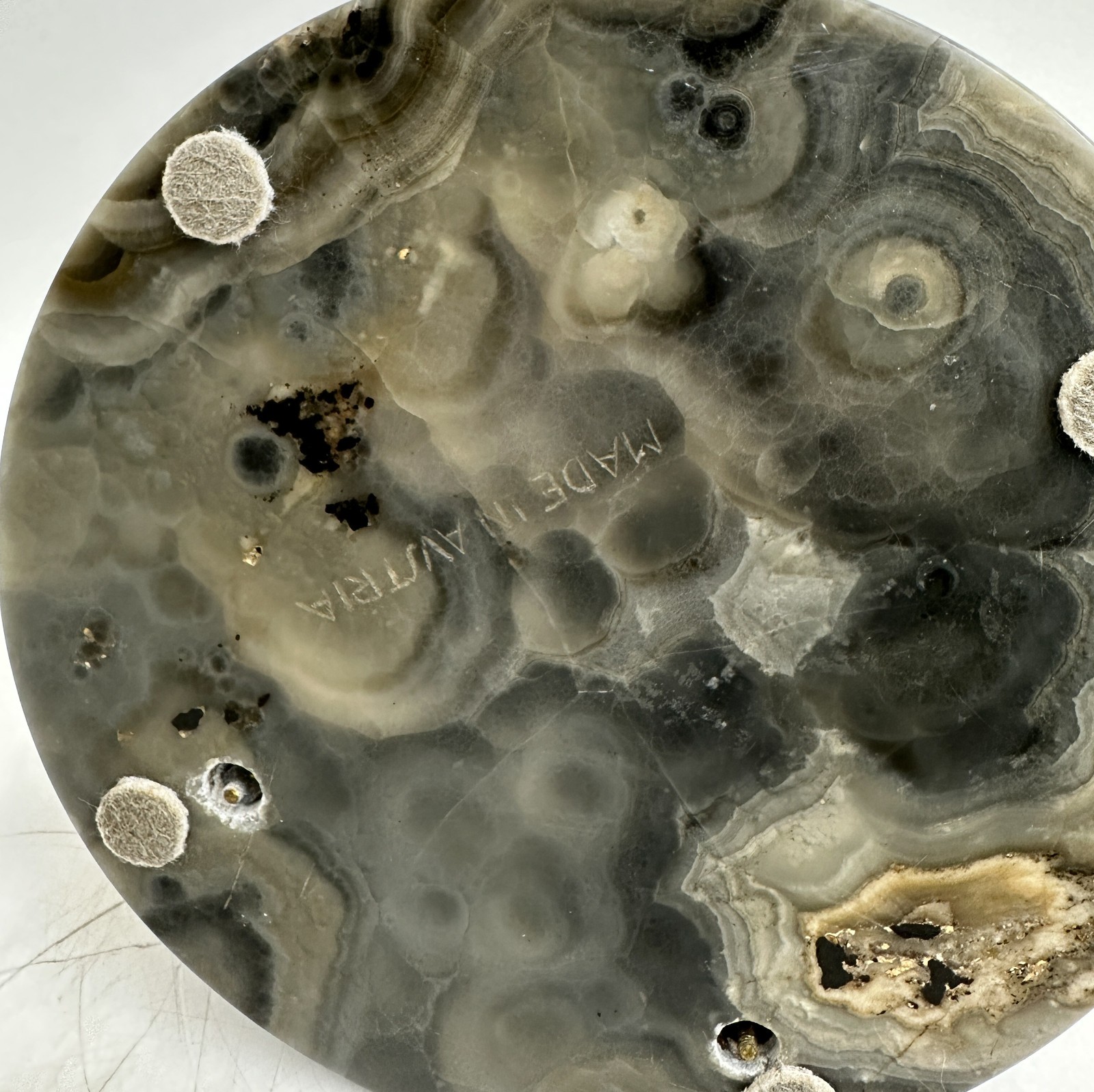 Franz Bergmann Austrian Gilt Bronze and Grey Agate Borzoi Dog Tray c1920