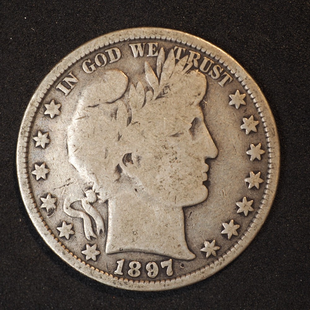 1897 **P** BARBER SILVER HALF DOLLAR ***NICE COIN!***  FREE SHIPPING! C1889