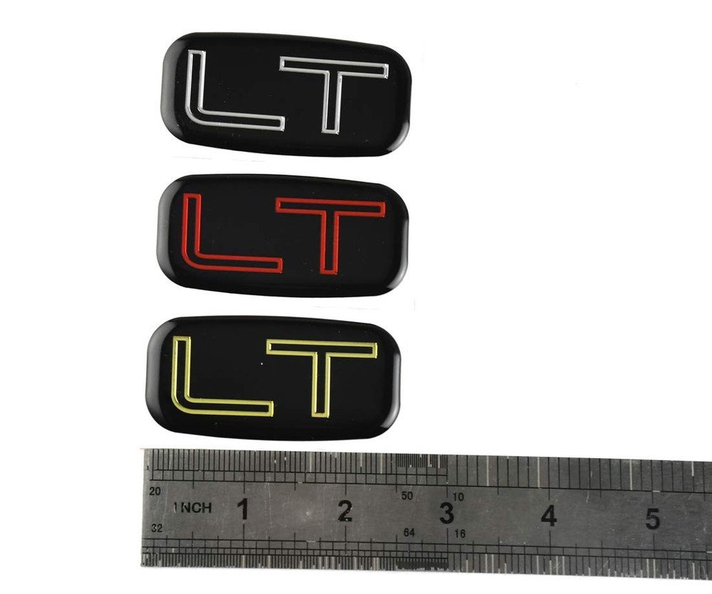 2pcs LT Emblems 3D Sticker Nameplate Replacement for 99-07 Black with Chrome