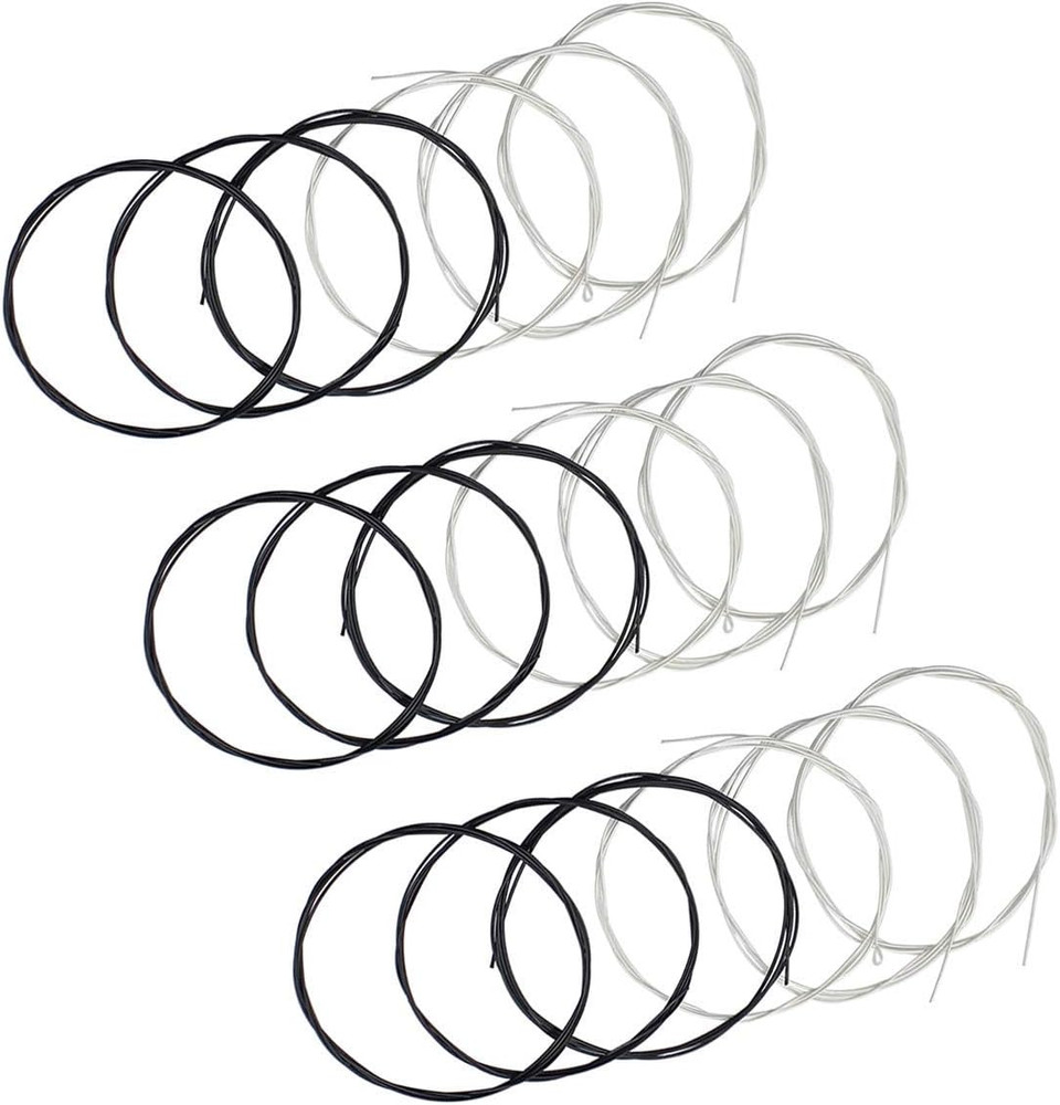 Classical Guitar Strings 3 Full Sets with Black Nylon for E-1St B-2Nd G-3Rd and