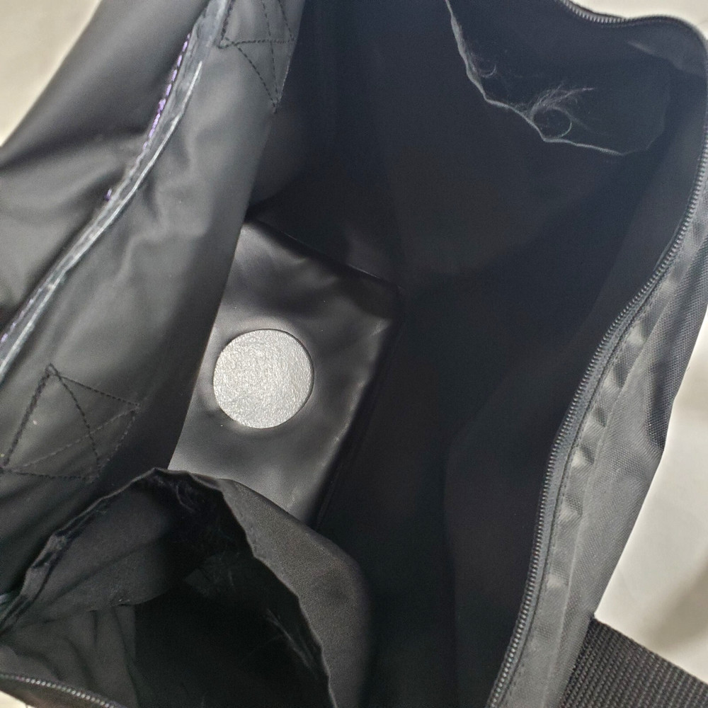 E Logo Single Ball Bowling Bag Black With Shoulder Strap Zip Closure