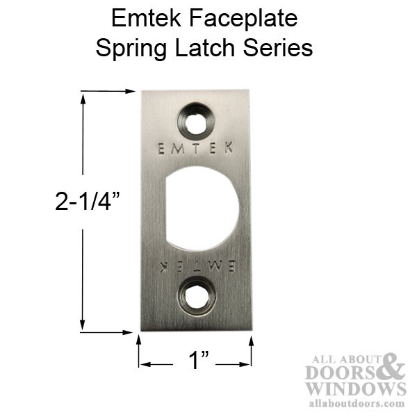 Springlatch Faceplate Square Corner 1" x 2-1/4" Polished Brass