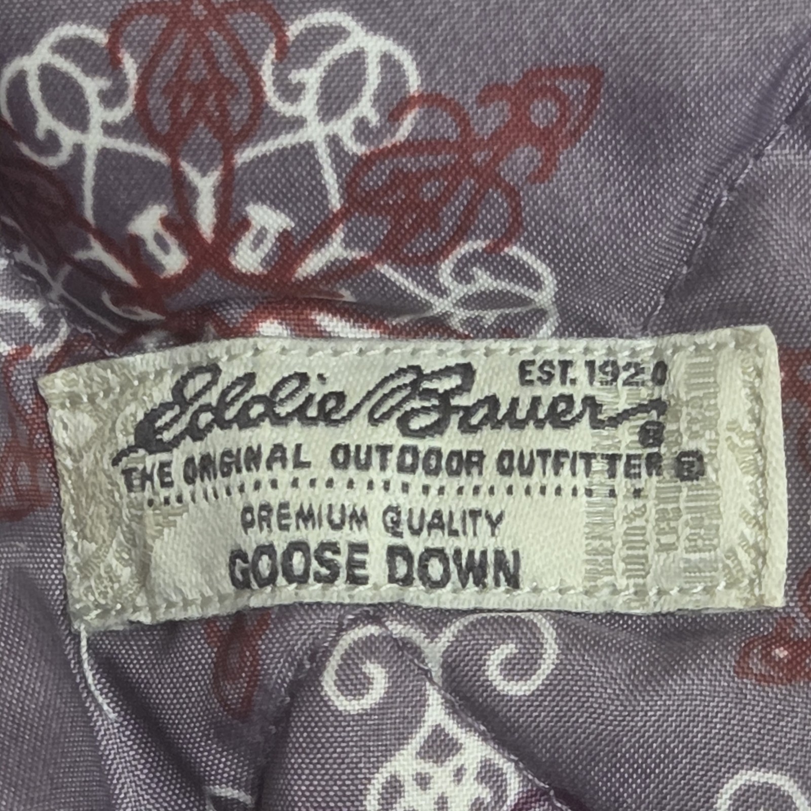 Vintage Eddie Bauer Goose Down Fitted Ice Scraper Mitt (Purple Snowflake Design)