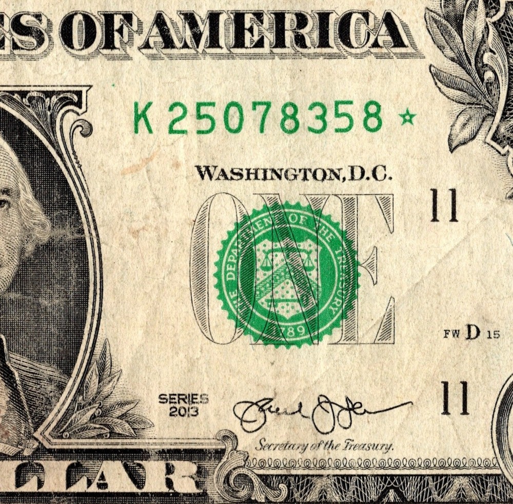 2013 K Star note Fancy Serial Number Regular Run