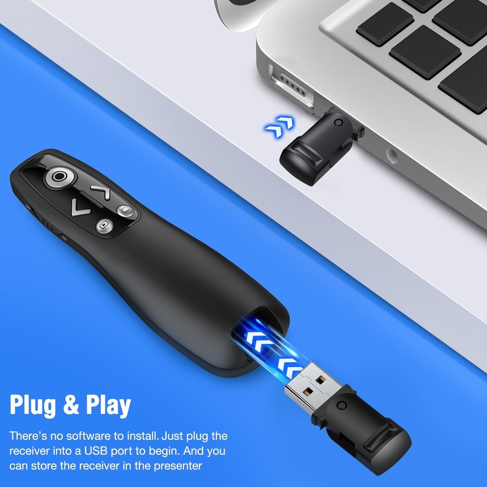 Presentation Clicker Wireless Presenter Remote for PowerPoint, Powerpoint Cli...