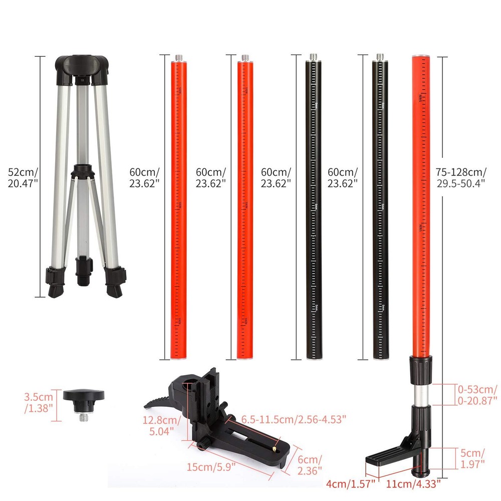 Telescoping Pole Telescoping Laser Level Support Pole with Tripod and Mount f...
