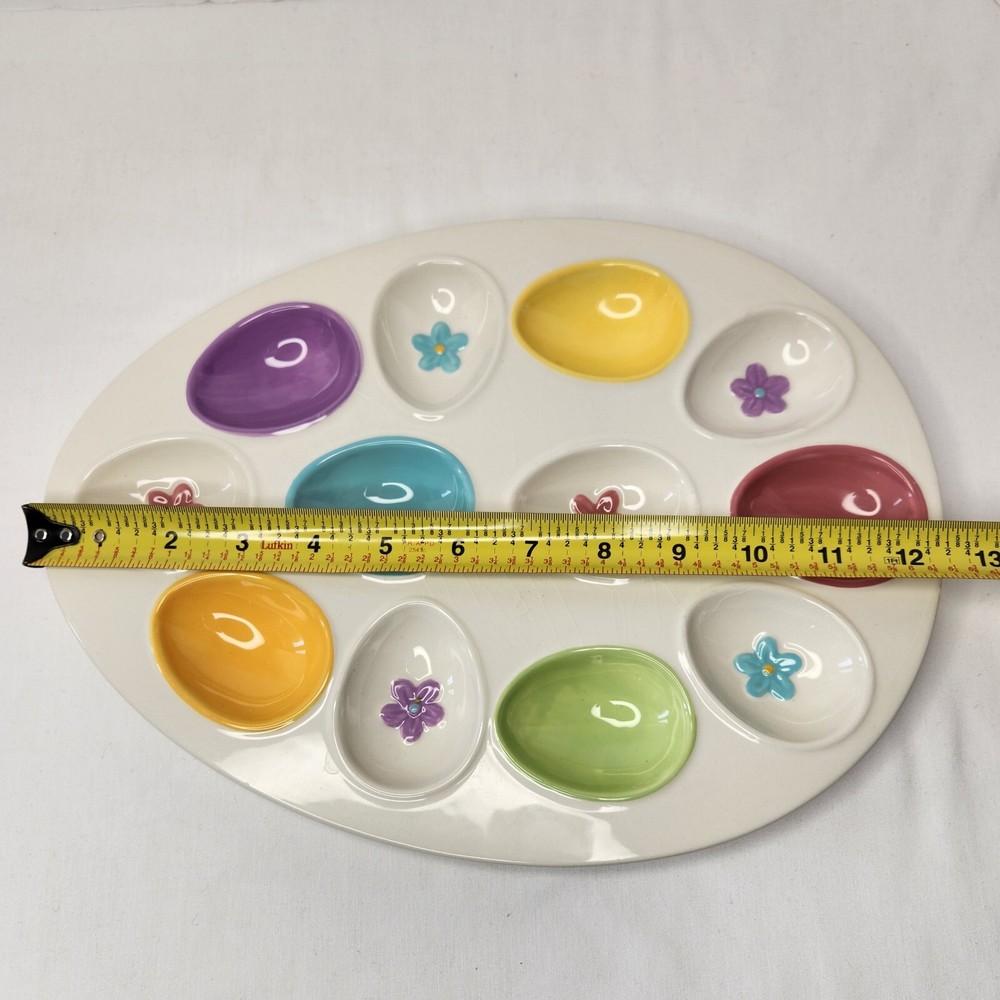 Easter Bunny Blossoms And Blooms Deviled Egg Tray Holds 12 Eggs Spring