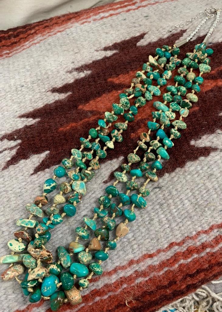 Gorgeous multi-strands Imperial Jasper nuggets necklace(w432-w3)