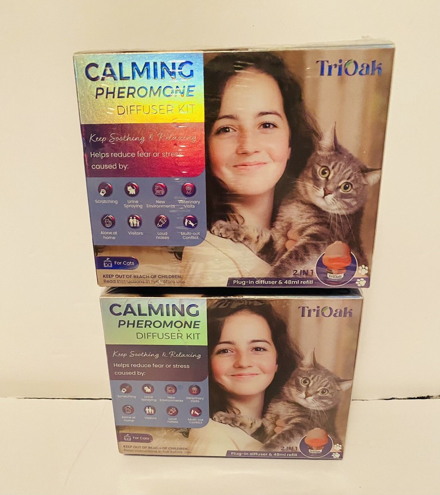 (2) TriOak Cat Calming Diffuser - Feline Anxiety Relief - Pheromone Diffuser 2-1