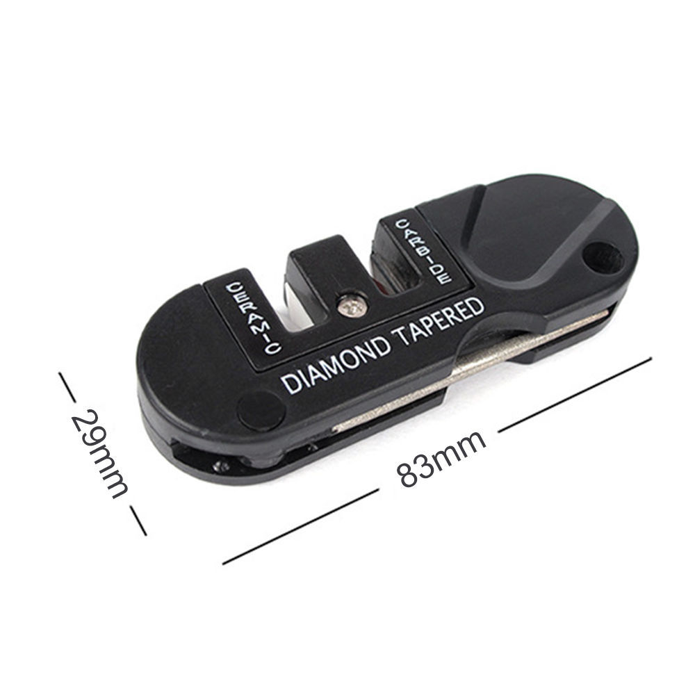 Outdoor Pocket EDC Folding Ceramic Carbide Diamond Tapered Knife Sharpener Fine