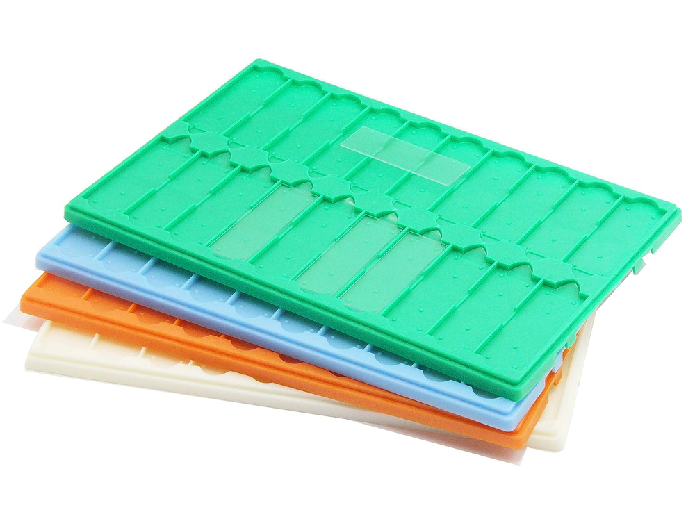 Plastic Microscope Slide Tray 20 Capacity Pack of 4