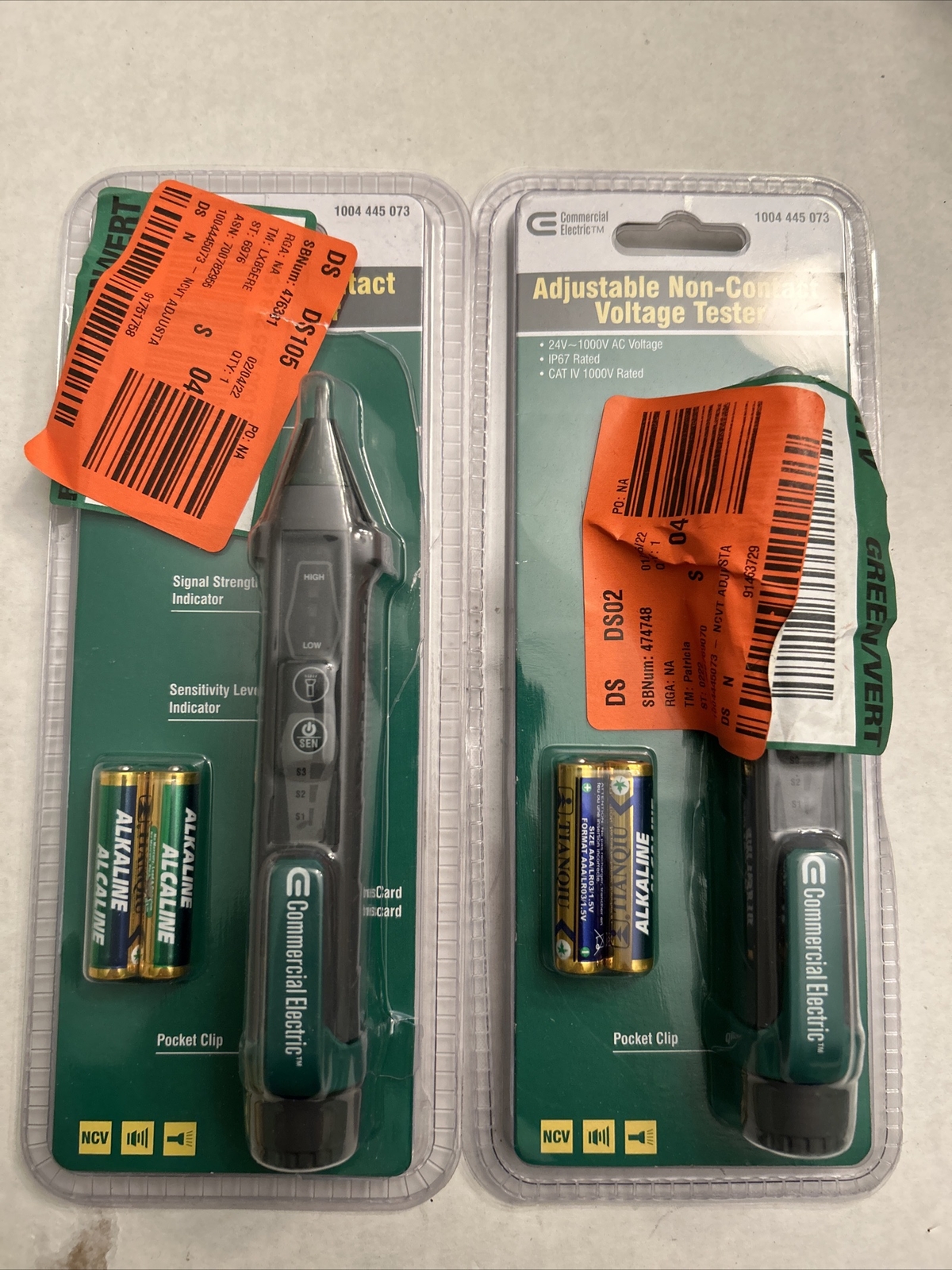 2 Pack Commercial Electric  AC Voltage Detector/Adjustable Sensitive 1004445073