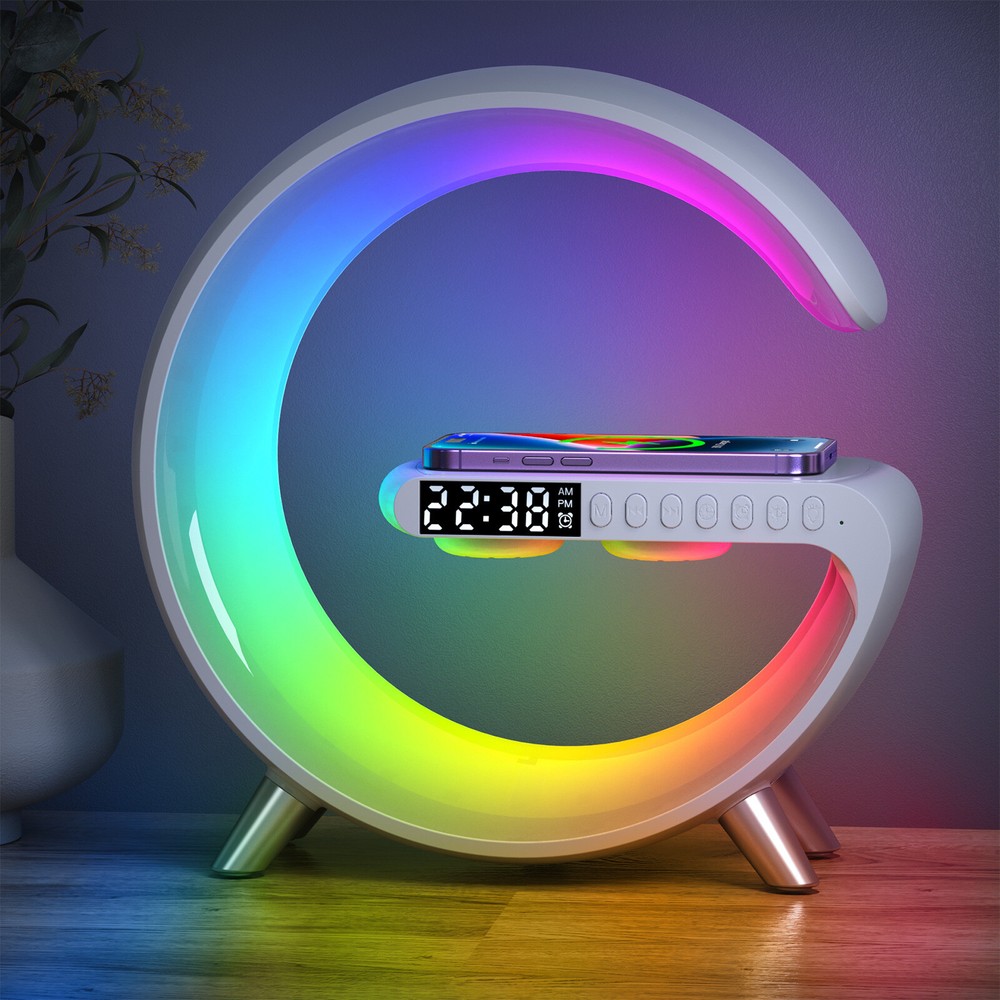night light smart Bluetooth speaker projection light wireless Charger table lamp