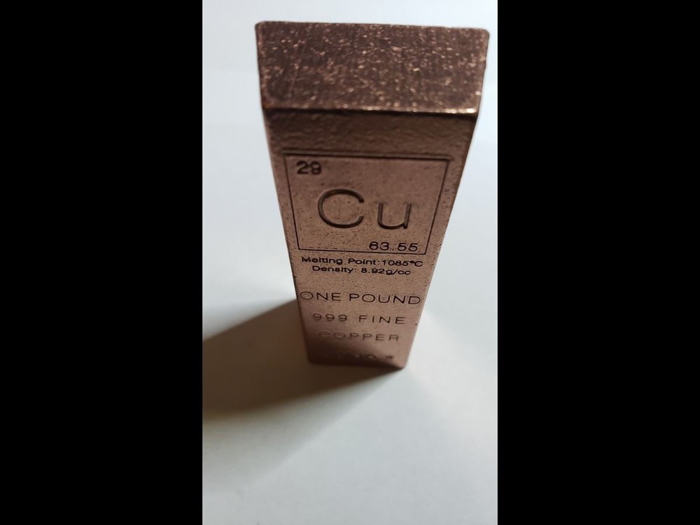 One Pound Solid Fine Copper Trapezoid Bar - Elemental Collection .999
