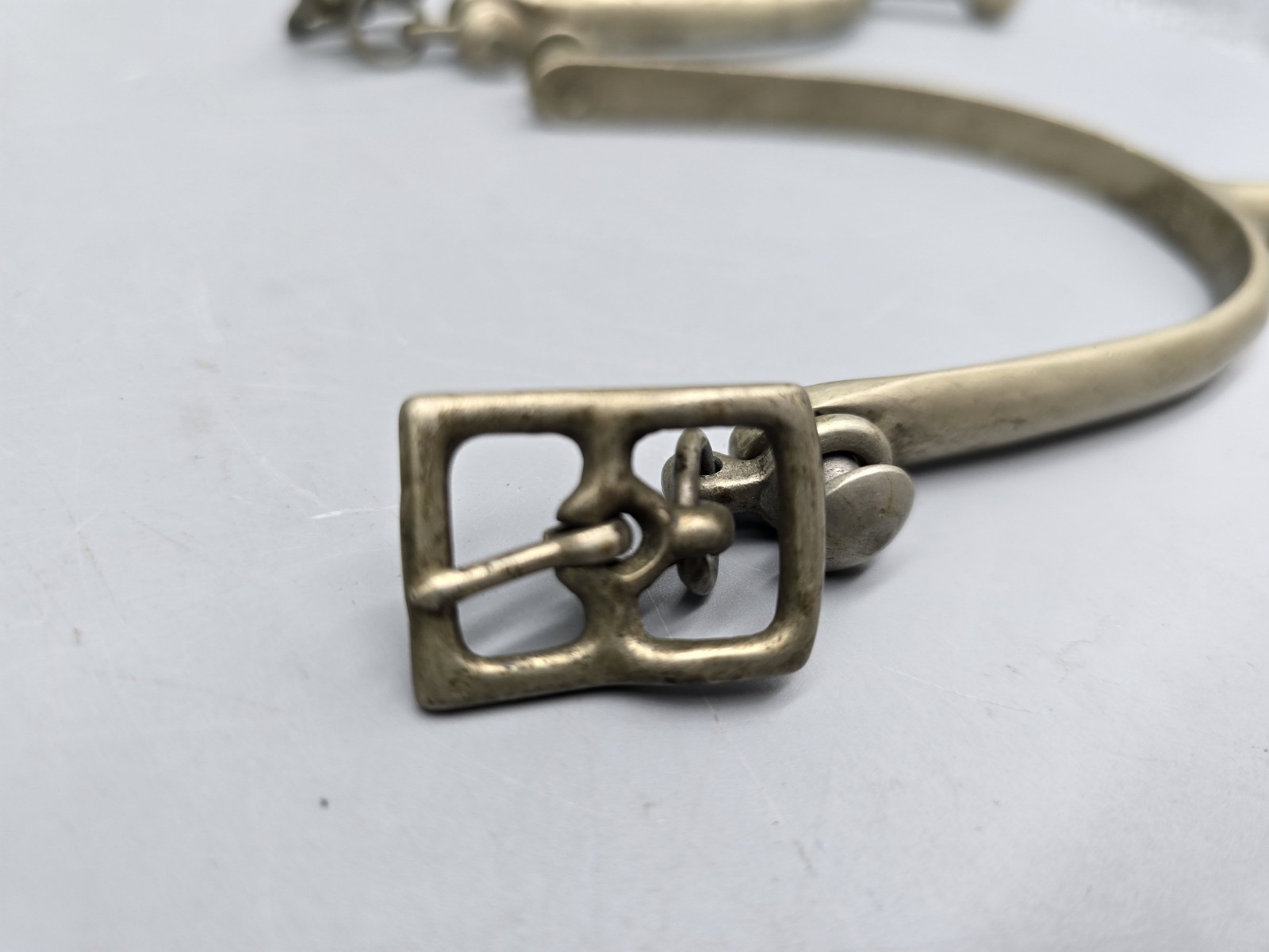 US AB Cavalry Spurs Box Stark's Army Surplus Chicago Vintage Nickel A. Buermann