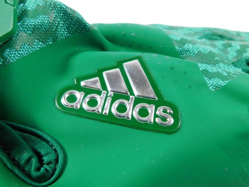 adidas 5 Miami Hurricanes Issued Miami Dipped Football Gloves Forest/Forest 3XL