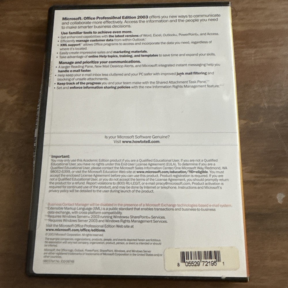 Microsoft Office Professional Edition 2003 (Retail) - Full Version - Key???*