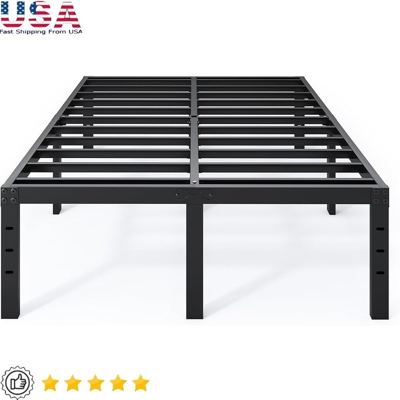 Sturdy Full Bed Frame No Box Spring Needed Quick Assembly Extra Storage Space US