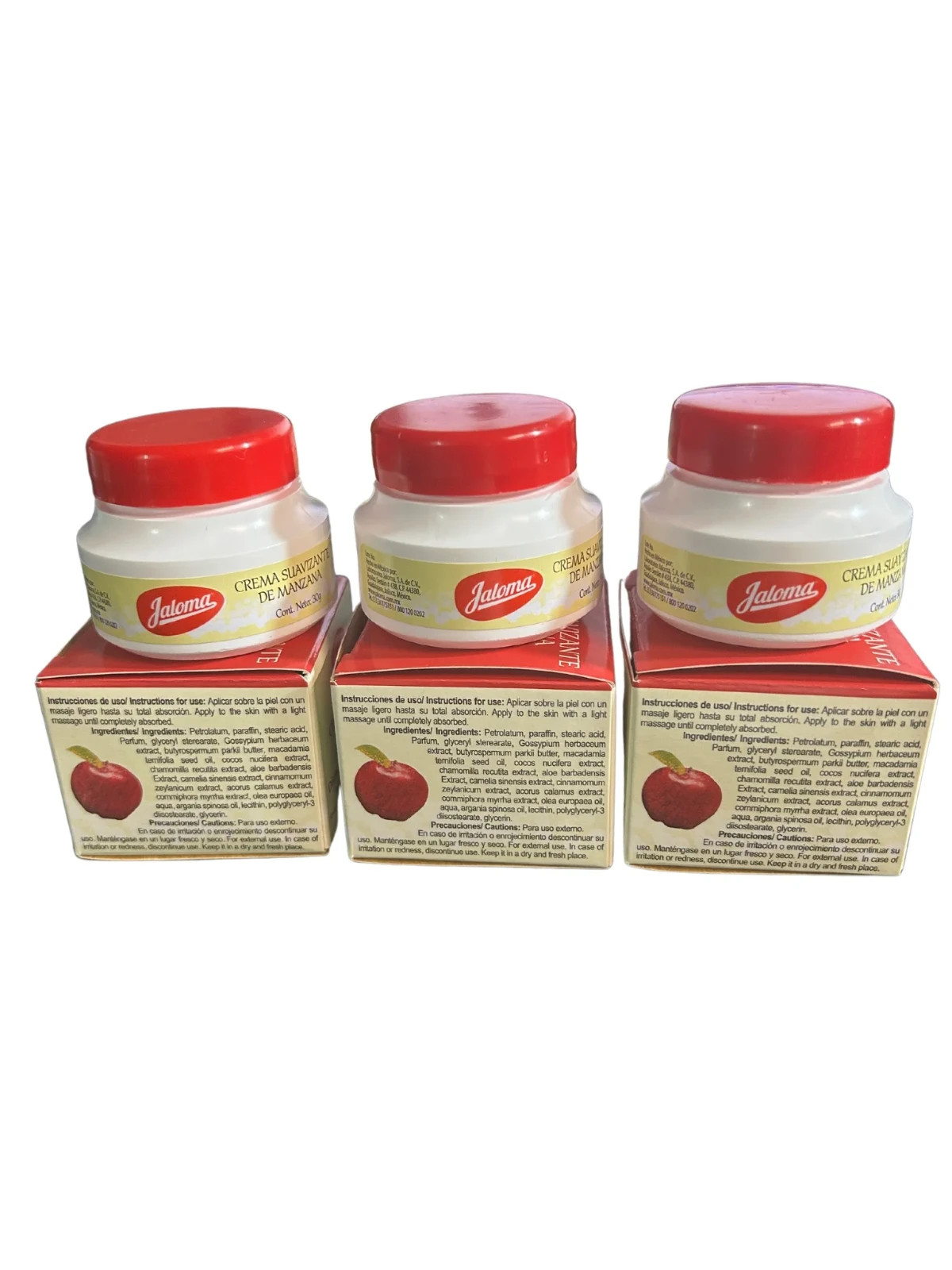 Jaloma Apple Softening Cream-Cream Suavizante de Manzana- 3-Pack - 30 gr Each
