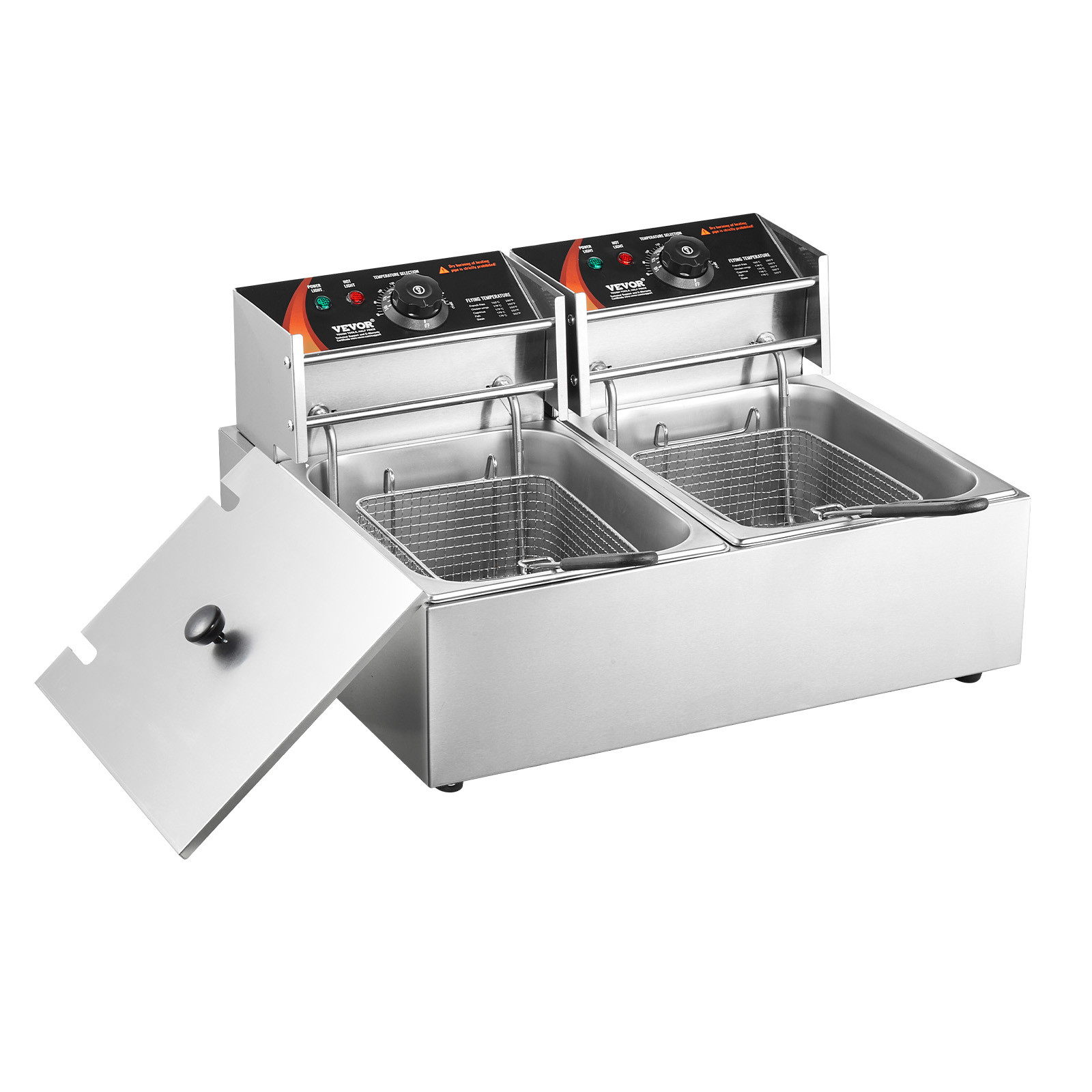 VEVOR Commercial Electric Deep Fryer Countertop Fryer 3000W Dual Tank 2x9Qt/8.6L