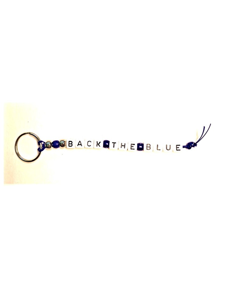 Beaded 7-inch Back The Blue Keyring