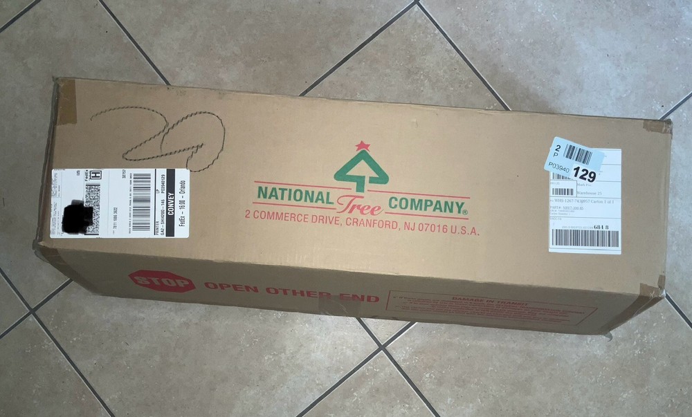 Pre-lit Artificial Christmas Tree 4.5 Ft White Lights, National Tree Co