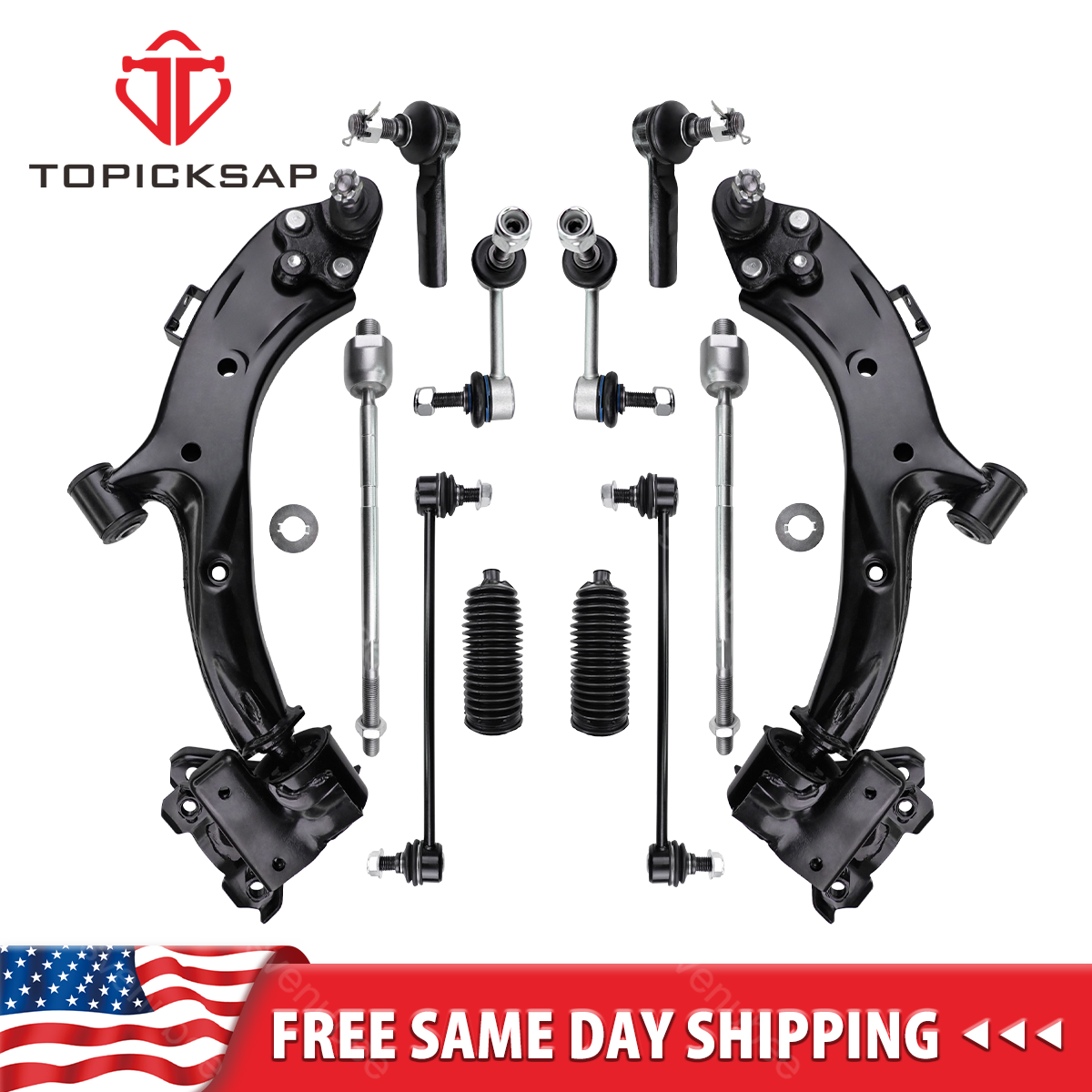 12pc CRV Control Arm Suspension Kit Ball Joint Tie rod Set for Honda CR-V 07-11