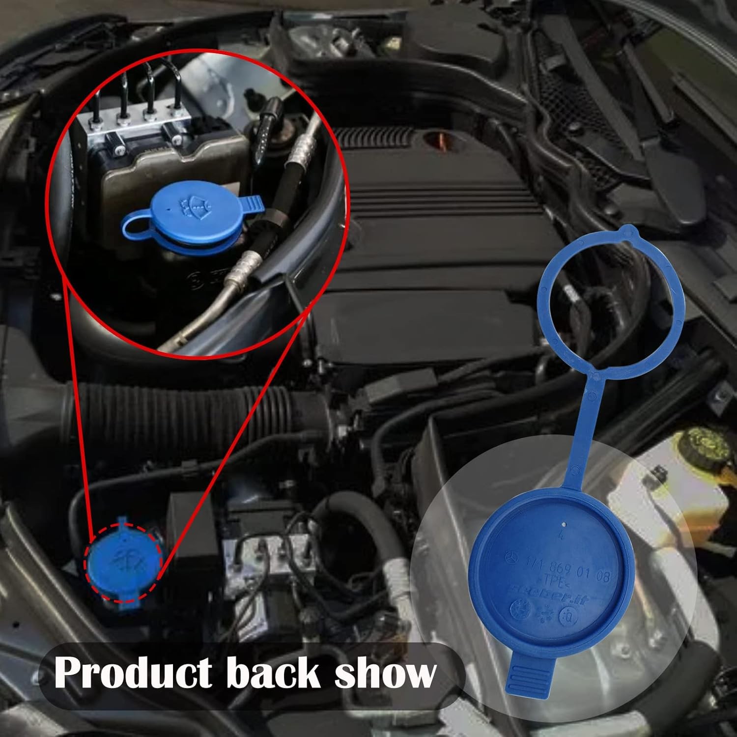 Windscreen Washer Cap, Windshield Wiper Washer Fluid Reservoir Tank Bottle Cap 4