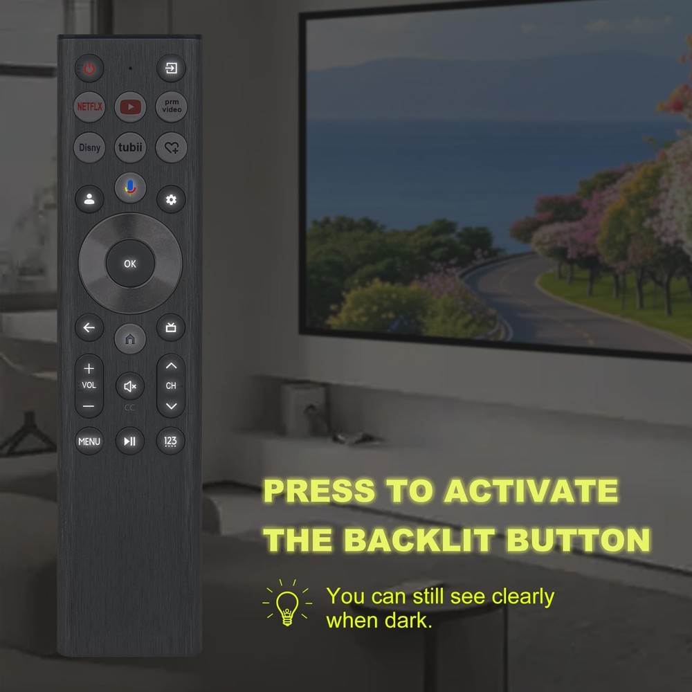 ERF6A80 Replace Voice Remote Control with Backlit fit for middle, Silver