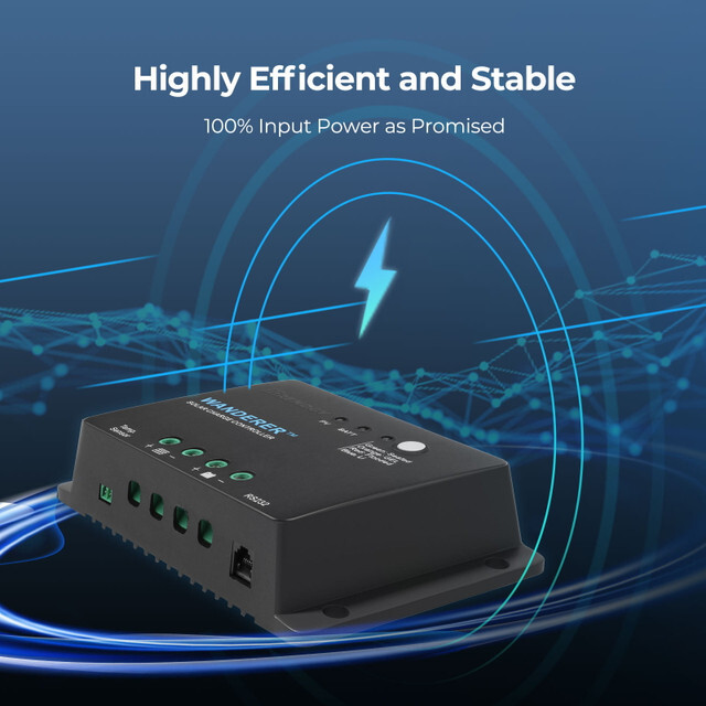 Renogy Wanderer Li 30A 12V PWM Negative Ground Solar Charge Controller Lithium