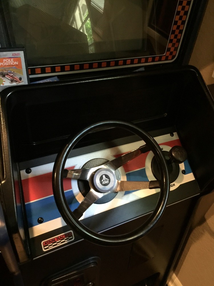 Atari Arcade Steering Wheel Center Decal Sticker - Pole Position - Chrome Silver
