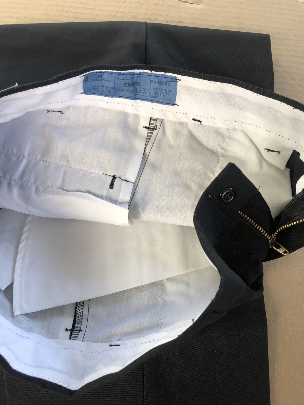 Lot of 3 Cintas Comfort Flex Black Work Pant Size 32x30 #945-35 Very Comfortable