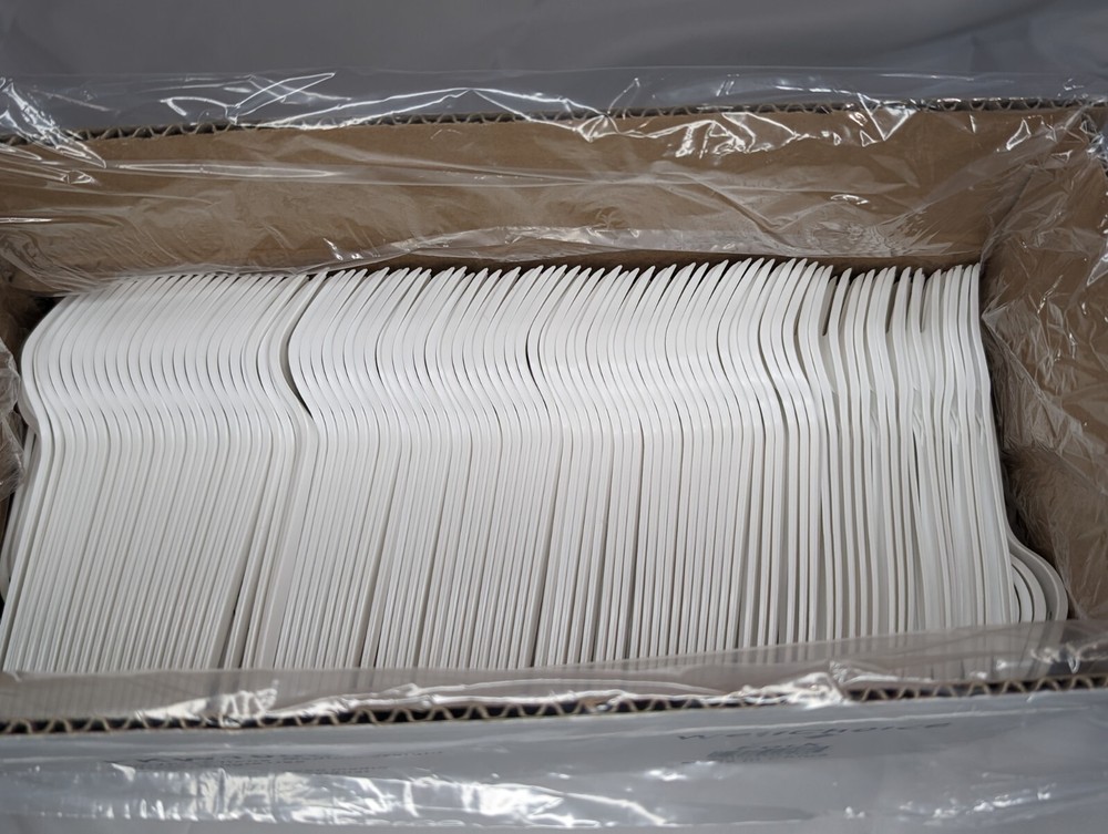 Medium Weight Disposable Plastic Forks 1000- Bulk White Plastic Silverware