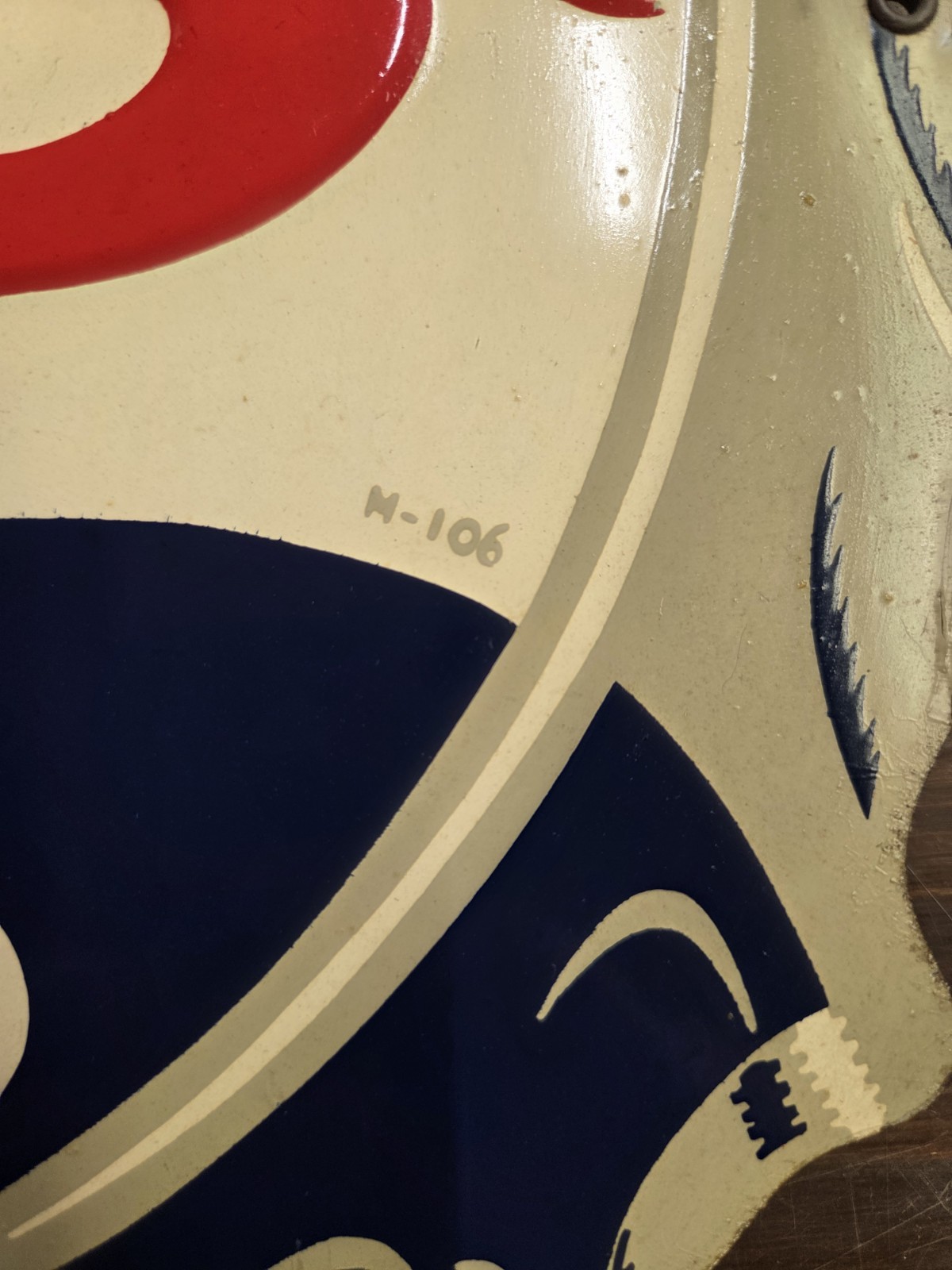 1940’s Embossed Double Dot Pepsi Cola Bottle Cap Sign Rack Topper