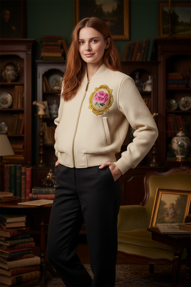 A Rose Is A Rose Cameo Embroidered Patch