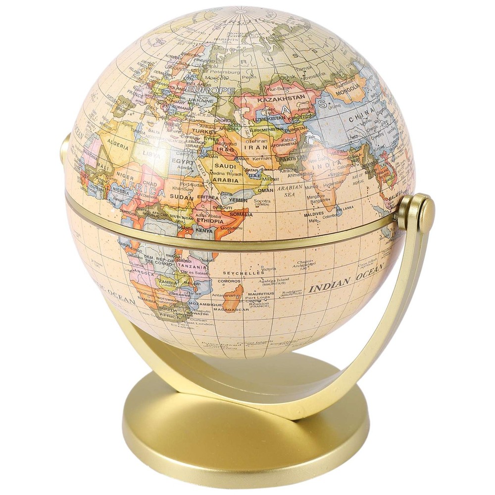 Retro Rotating World Globe Earth Antique Home Desktop Decor2799