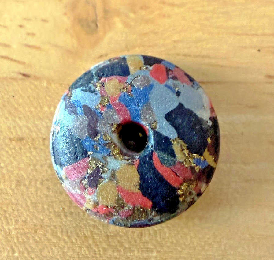 Antique Composition Whistle Buttons_Brightly Colored_4 Count_