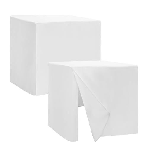 2 Pack Square Fitted Table Covers - 34 x 34 34 Square| 2 Pack Versatile White