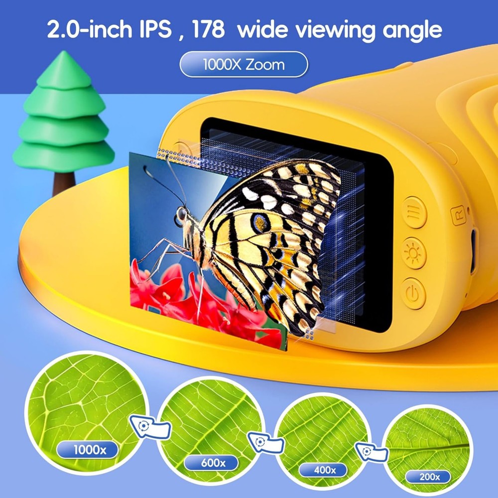 Kids Digital Microscope 1000x Magnification Handheld USB for PC Windows Mac OS