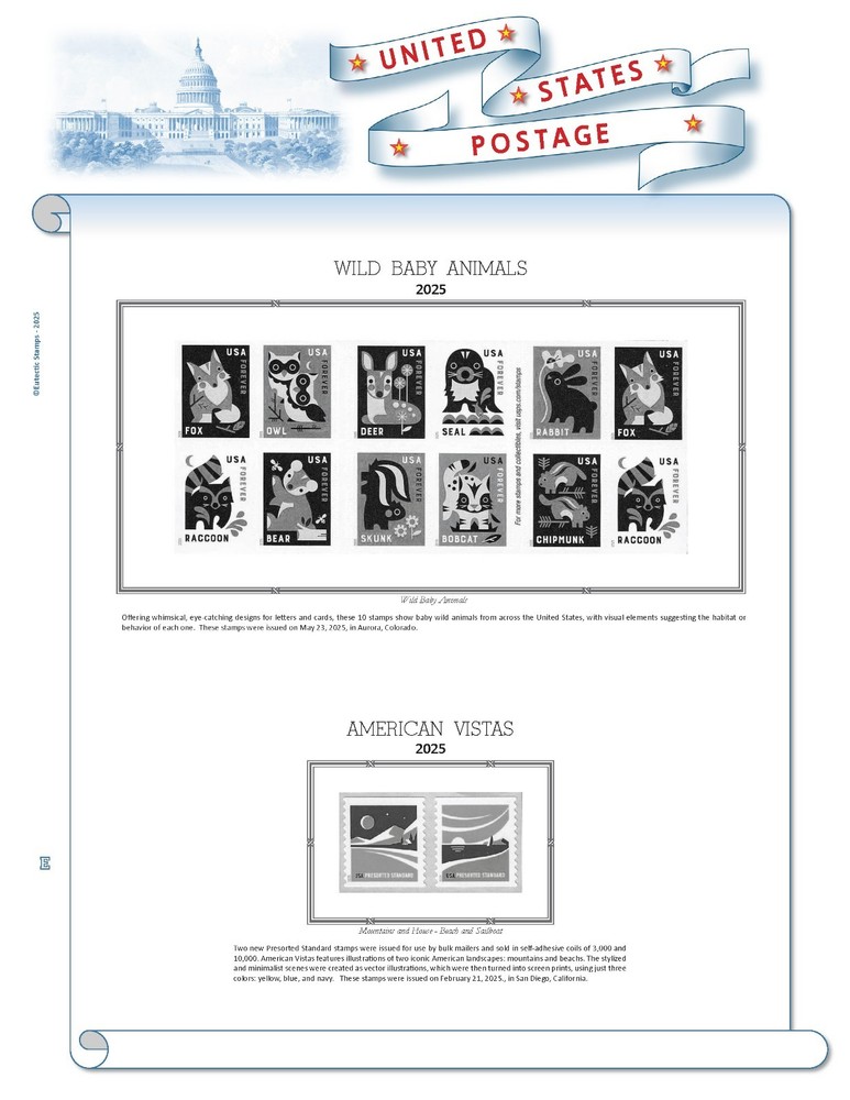 2025 U.S. Regular Issue Singles SIMPLIFIED Supplement (White Ace Alternative)