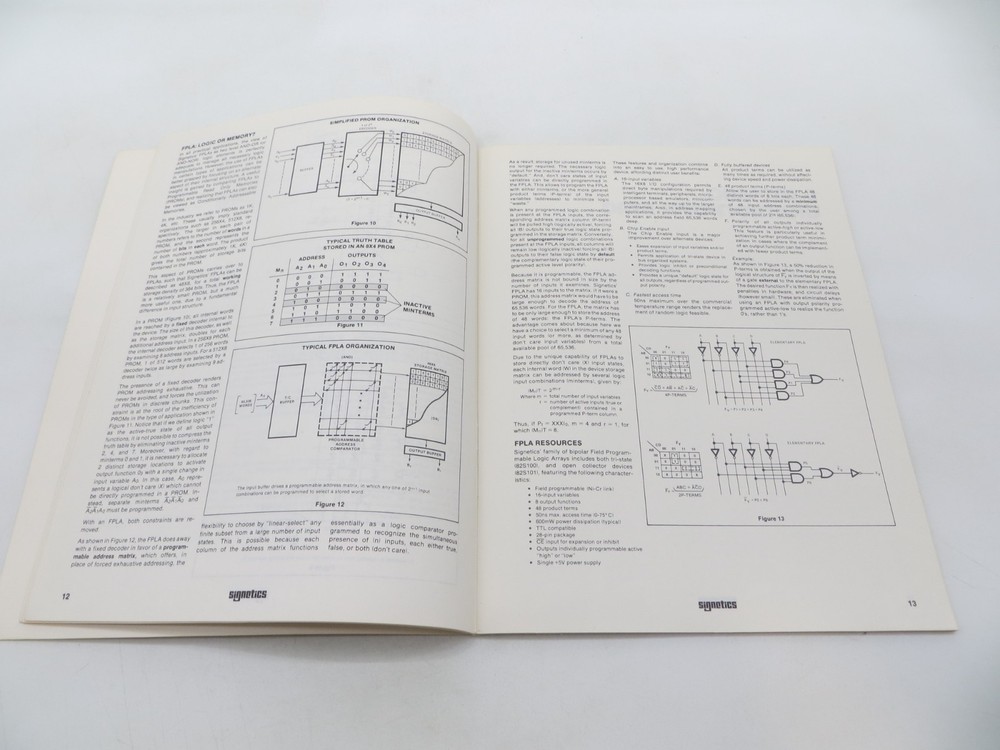 Signetics Field Programmable Logic Arrays 1977 vtg tech data manual reference