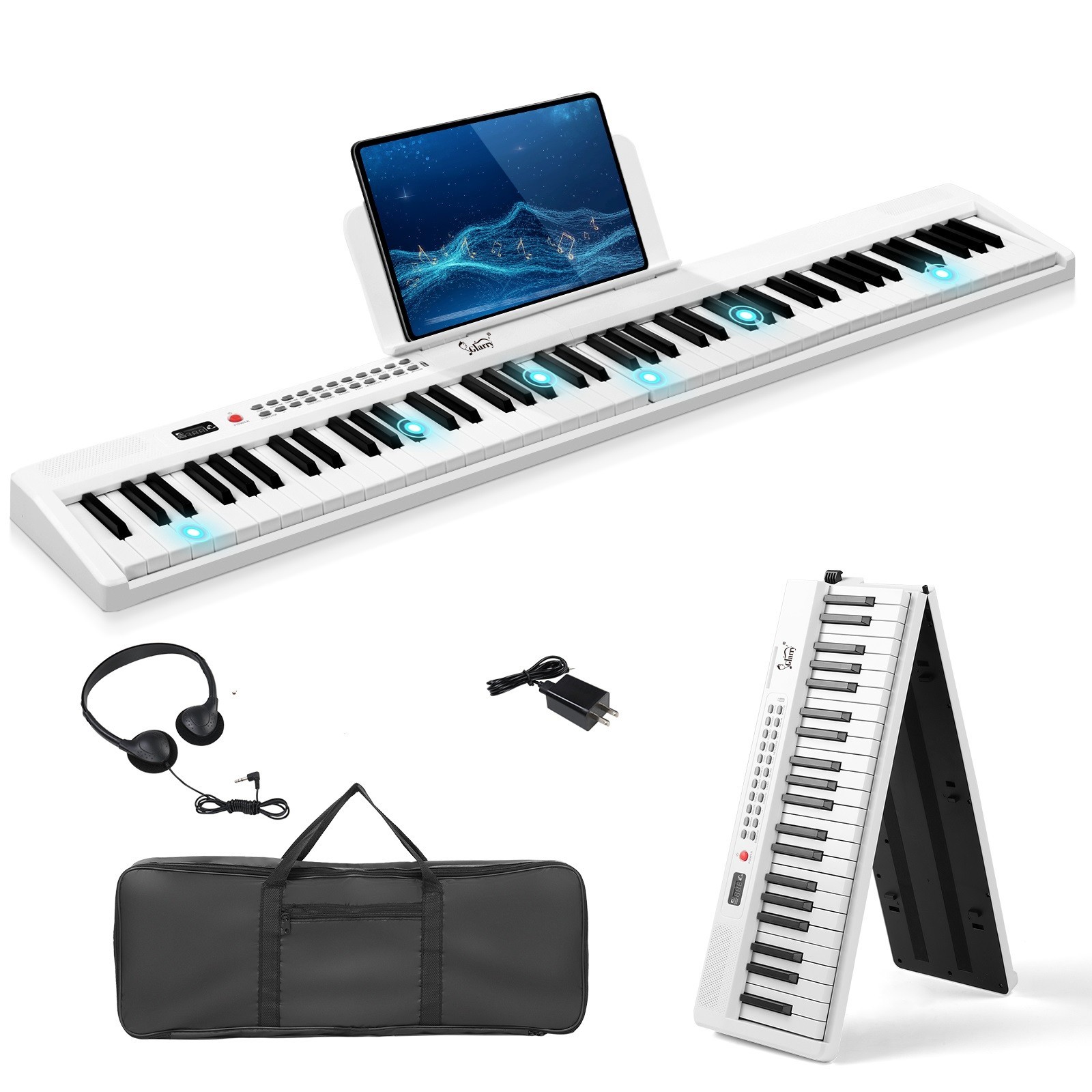 🎸NEW IN BOX!🎸88 Key Foldable Electric Piano/Keyboard +Weighted +Case!