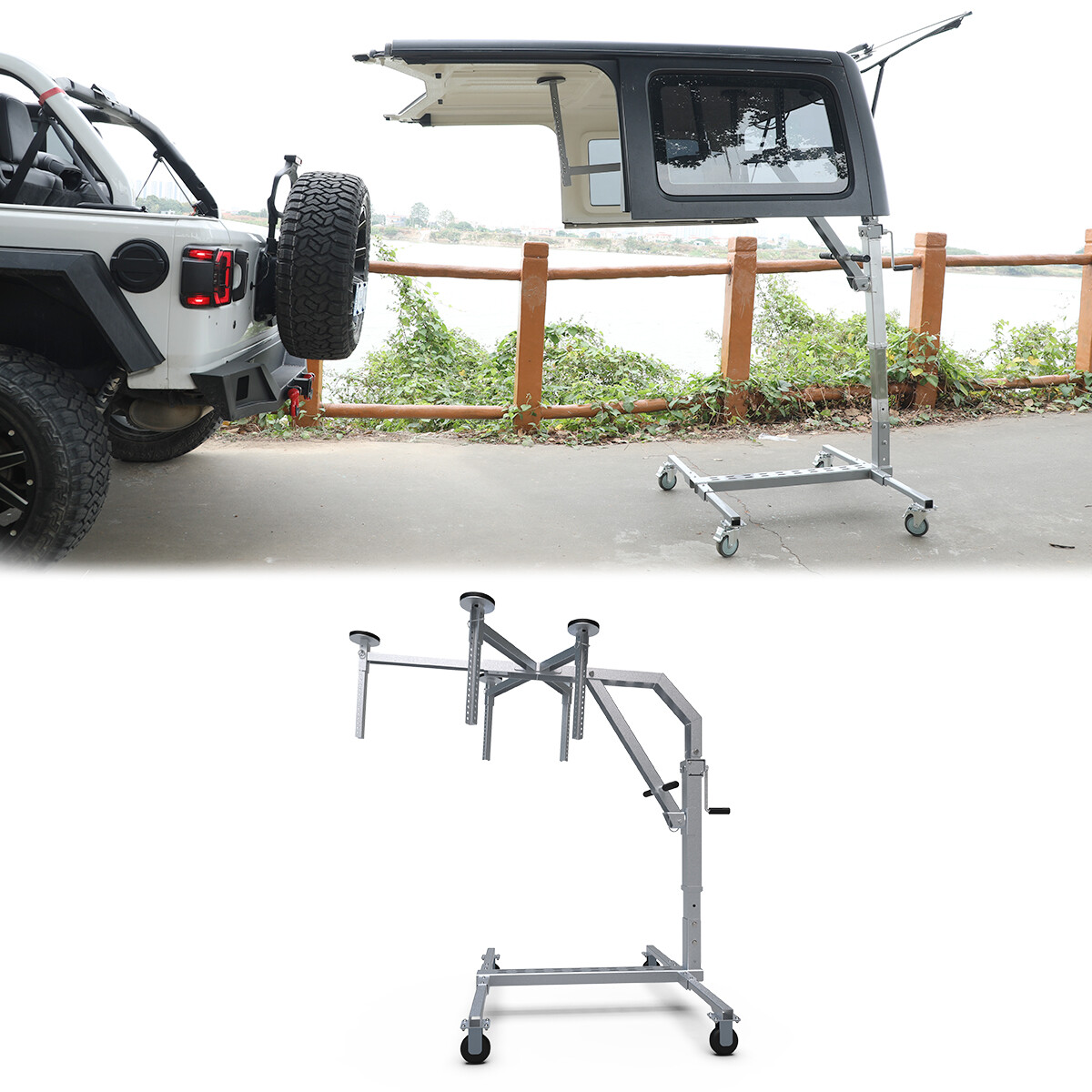 Hard Top Removal Lift Holder Storage For Ford Bronco Jeep JK JL Movable Lift Car
