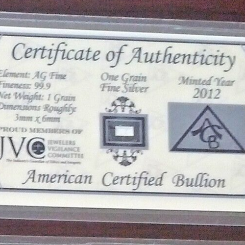 ACB Gold Silver Platinum Palladium 1GRAIN Combo Pack BULLION Bars w/COA's~